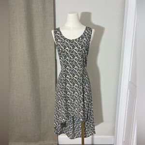 Women’s Y2K‎ High Low Flowing Open Back Black/White Geometric Pattern Size Large